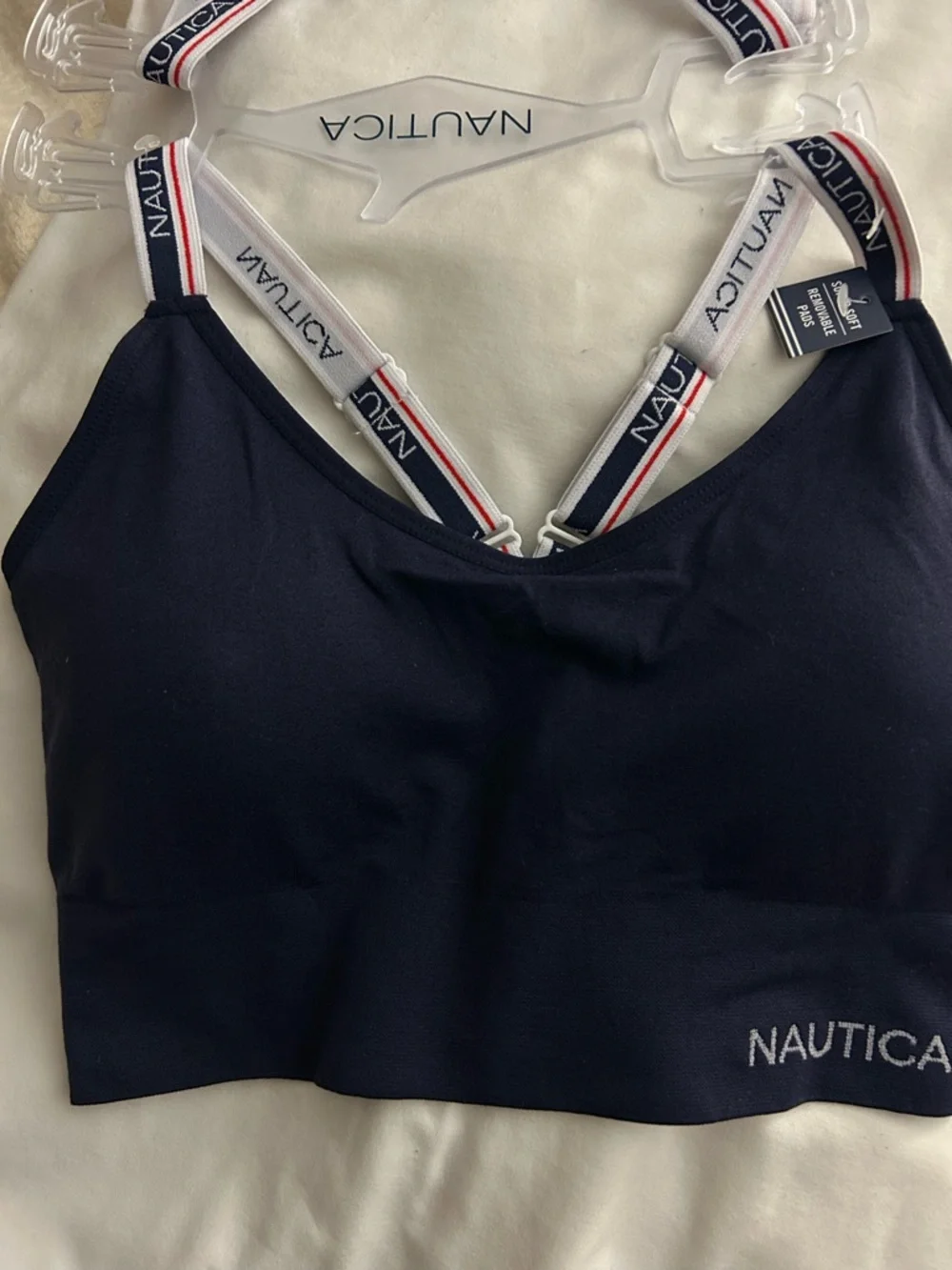 Twin Pack - Nautical Bralettes with Red, White & Blue Logo Straps - Picture 2 of 5
